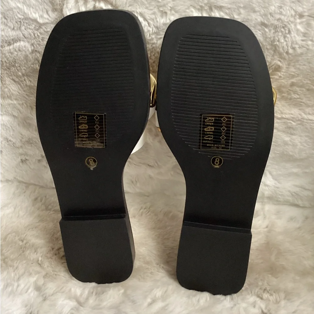 Azalea Wang Parker-White Sandal, 8, NIB - Picture 2 of 8